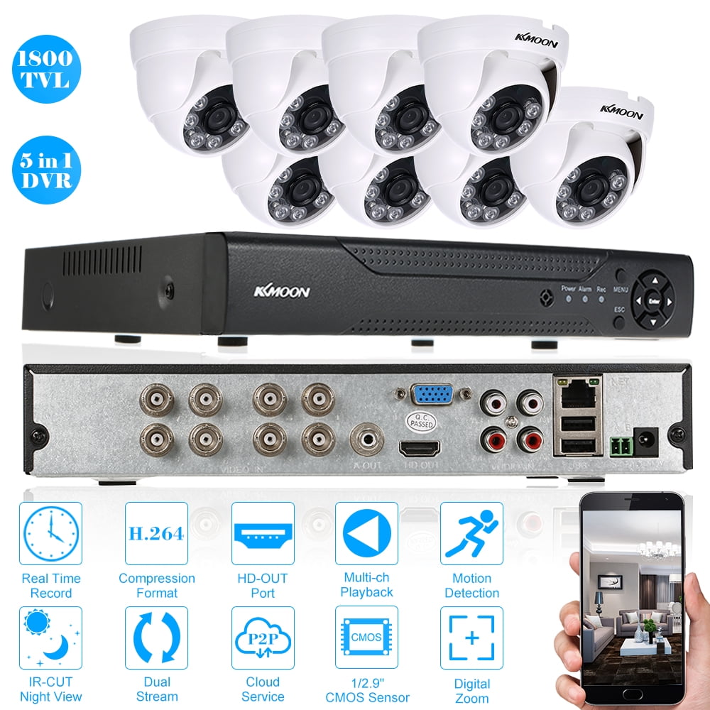 KKmoon 8CH 1080P Hybrid NVR AHD TVI CVI DVR 5in1 Surveillance
