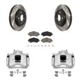 thumbnail image 1 of Transit Auto Front Disc Brake Coated Caliper Drilled Slotted Rotors and Ceramic Pads Kit for Car Jeep Wrangler KCD-100196C, 1 of 11