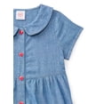 thumbnail image 3 of Wonder Nation Toddler Girls Cotton Tiered Denim Dress with Short Sleeves, Sizes 12M-5T, 3 of 3