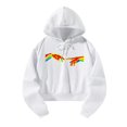 thumbnail image 2 of Tops de manga larga con capucha para mujer, ropa de calle transpirable, Sudadera con capucha suave de otoño, jersey con capucha para mujer, para despl Blanco, 2 of 8