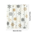 thumbnail image 3 of Lilgiuy 1Pcs Christmas Shower Curtain, Christmas Tree Shower Curtain with 12 Hooks, Winter Shower Curtains for Bathroom, Xmas Tree Snowflake Shower Curtain, 35.43x70.87in, Gold, 3 of 6