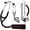 Black, variant on OTICA Master Style Cardiology Stethoscope with Stainless Steel Finish for Doctors, Nurses, EMTs and Medical Students - Zerascope - Red