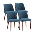 thumbnail image 3 of BeesClover Linen Dining Chairs Set of 2, Upholstered Dining Chair with Solid Wood Legs, Wing Backrest, Kitchen Chairs with Thick Cushions for Dining Room, Living Room, 3 of 8