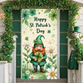 thumbnail image 5 of Green Theme St. Patrick's Day Banner Leprechaun Design Festival Display Clover Pattern Flower Decorated Gnome Themed Backdrop for Holiday Party Indoor Decoration Celebration, 5 of 9