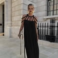 thumbnail image 5 of Women'S 2024 Summer Rope Knot Halter Party Dress Black One size, 5 of 9
