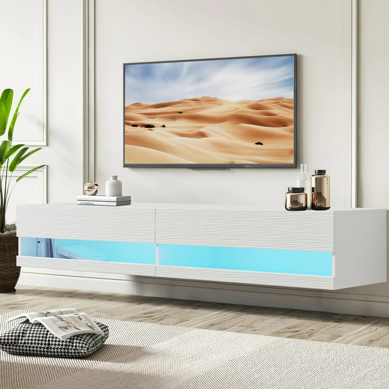Mid century 2024 floating tv stand