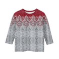 thumbnail image 4 of Iaqnaocc Shirts for Child Girls Size 7 3/4 Length Sleeve Cute Western Ethnic Style T-Shirts Girls Fashion Round Neck Blouses Basic Casual Gifts for Teen Girls Light Gray 8-9 Years, 4 of 4