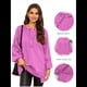 thumbnail image 5 of Sudadera para Mujer, Estilo Informal, de Larga, con Botones y Cuello Henley, Estilo Túnica, para Otoño. Rosa Brillante XL, 5 of 7
