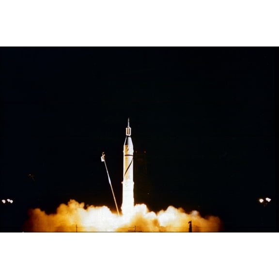 24"x36" Gallery Poster, Ignition of Jupiter C with Explorer 1