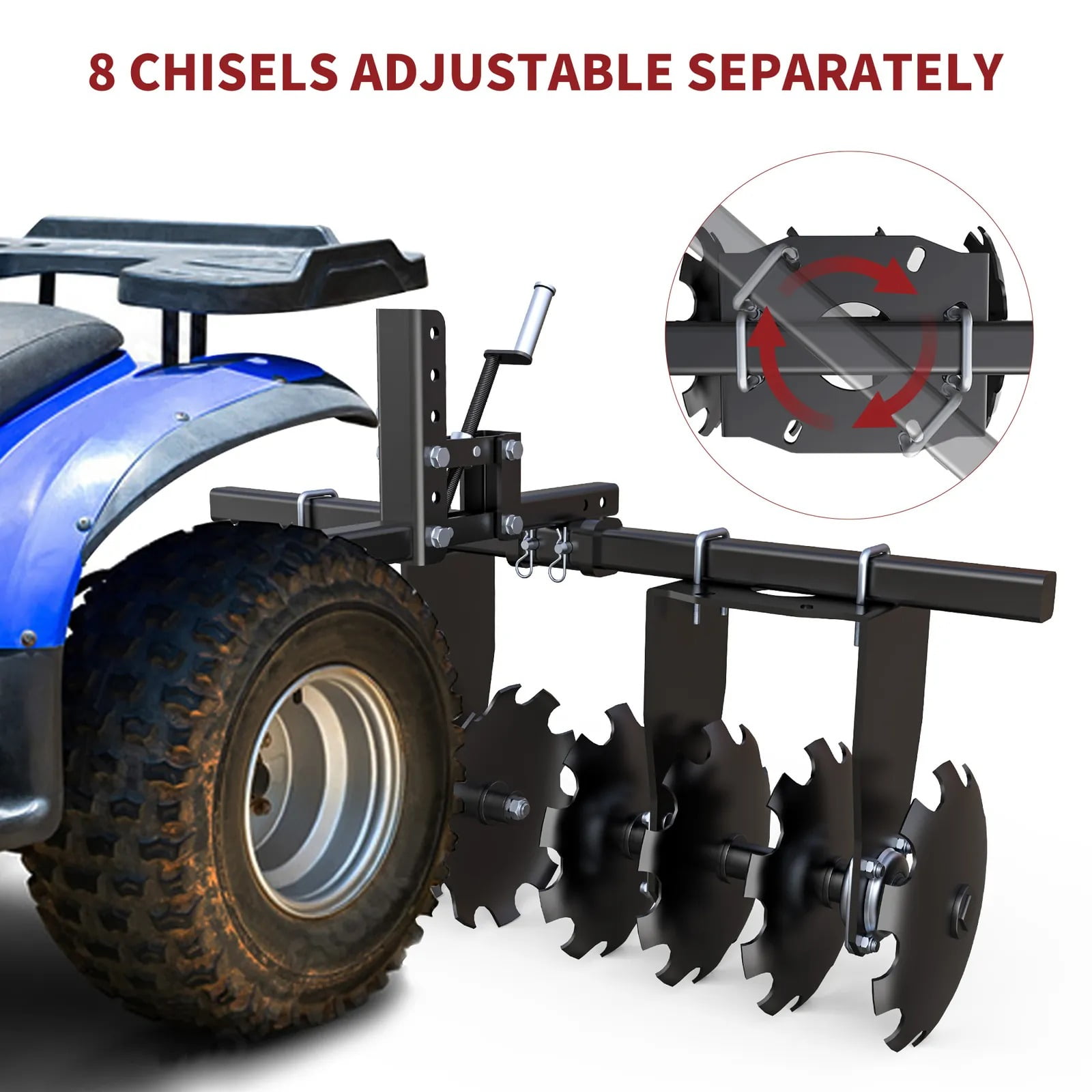 RVNI Disc Plow Harrow Designed to Break up Tough Ground for ATV/UTV Manual Implement