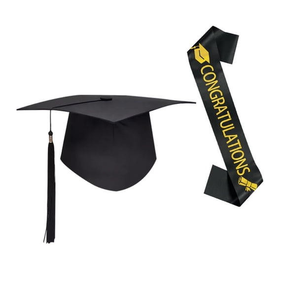 2Pcs Adult Graduation Caps Graduation Sash Graduation Stoles Set 2025 for Highs School and Bachelors