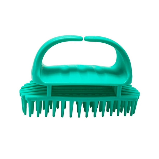 Bewildely Cepillo de pelo de 4 colores, cepillo de silicona para lavar el cabello, cepillo portátil para el cuero cabelludo con mango antideslizante, Juegos de accesorios de baño Azul Bewildely HA002304-02