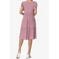 thumbnail image 2 of TheMoogan Women's Flutter Ruffle Cap Sleeve Tiered Jersey Babydoll A-Line Midi Day Dress, 2 of 6