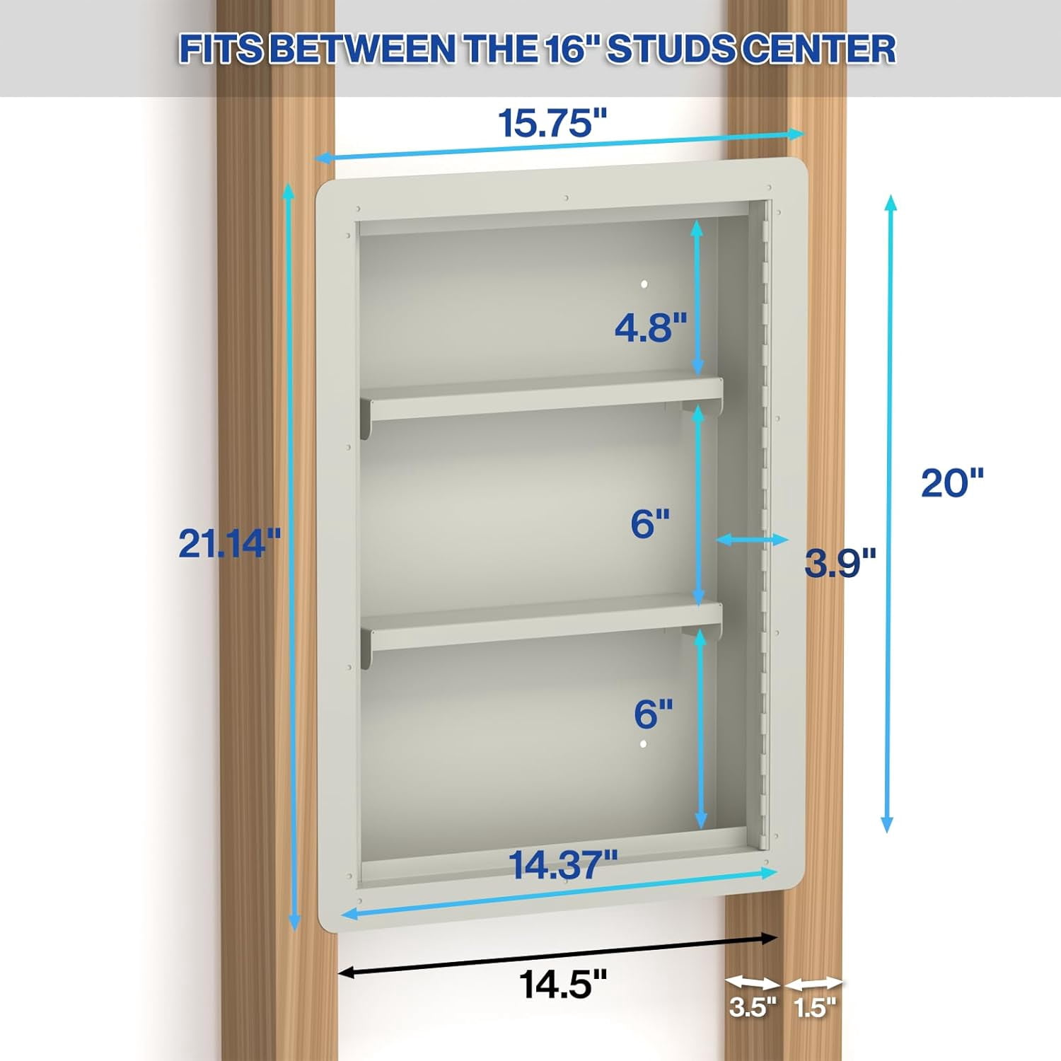 POCHAR In Wall Safe with Key Lock - Hidden Wall Safes Between the Studs for Money Jewelry Cash and Valuables at Home, Business (21" Height)