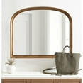 thumbnail image 3 of Kate and Laurel Hatherleigh Modern Arched Wooden Wall Mirror, 34 x 28, Rustic Brown, Decorative Wood Basket Arch Mirror for Use as Vanity Bathroom Accent or Living Room Mantel Decor, 3 of 9