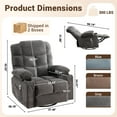 thumbnail image 6 of Swivel Rocker Recliner, LEGAHOME Modern Manual Recliner Chair with Heat and Massage, 360° Swivel & 30° Rocking Nursery Guilder Recliner with Cup Holder, 22.8in Wide Seat, Gray, 6 of 9