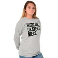 thumbnail image 4 of Worlds Okayest Niece Family Love Women Plus Size Long Sleeve Graphic Tee Brisco Brands 3X, 4 of 5
