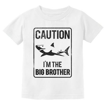 

Tstars Boys Big Brother Shirt Gifts for Brother Shark Sign Caution I m the Big Brother Baby Announcement Big Bro Pregnancy Announcement Gifts for Boys Shirts for Grandson Toddler Kids T-Shirt