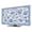 Navy, White, Blue, variant on Blue Floral TV Cover for 65 Inch Screen,Stretch Fabric Dustproof TV Display Protector,Vintage Flowers Botanical Farmhouse Greek Key Elastic Slipcover Monitor Cover for Indoor Computer 56.7"x31.9"