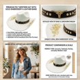 thumbnail image 4 of RUINIXCW Western Cowboy Hat for Men Women Cowgirl Hat Felt Wide Brim Fedora Hat with Bull Head Belt Floral Embroidery Roll Up Jazz Hat Themed Party Cap Wedding Festival Costume, 4 of 9