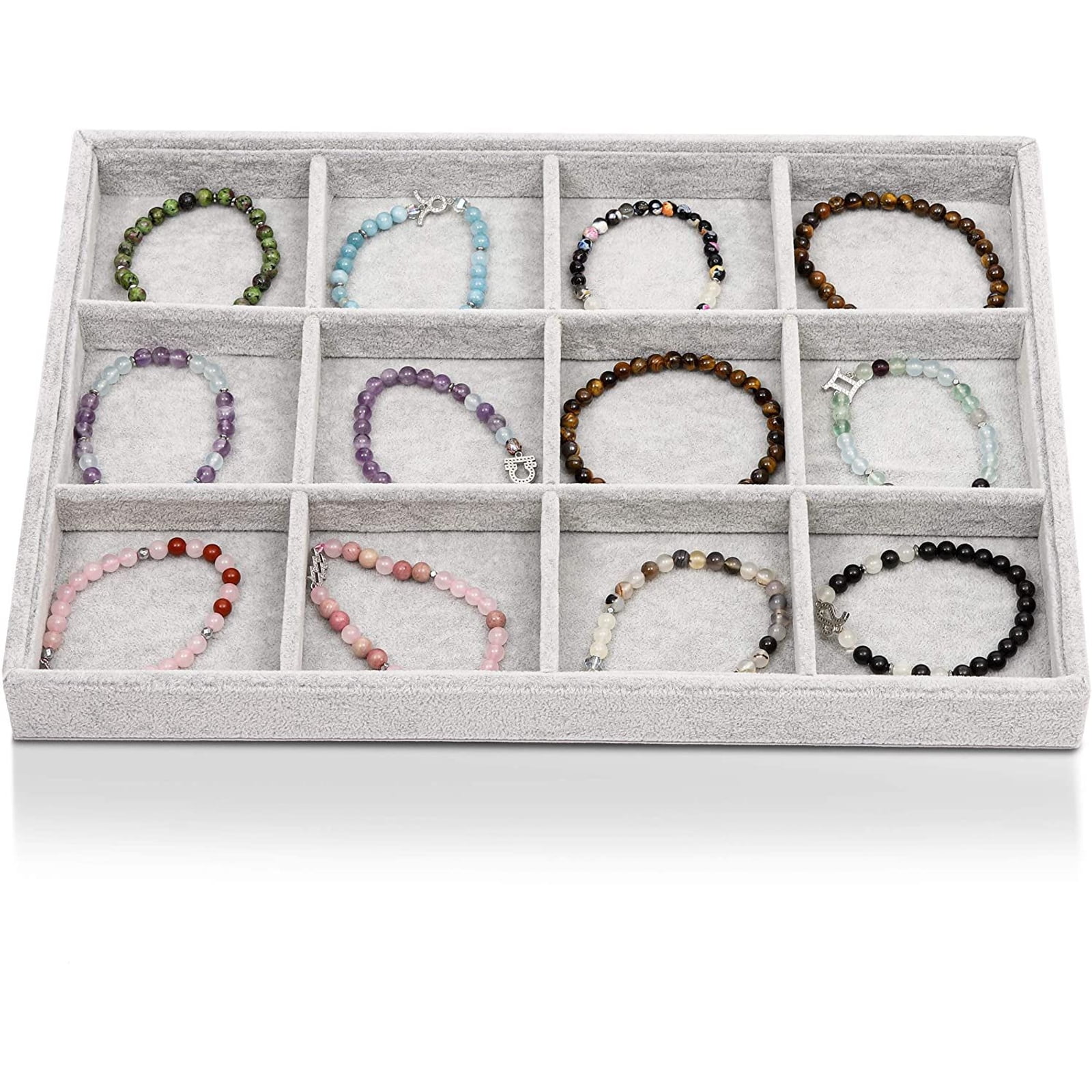 Luxury Roomy Stackable Showcase Jewelry Display Tray Necklace Ring Box Tidy Case