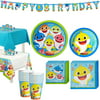 Party City Baby Shark Birthday Party Tableware Supplies, Include Plates, Napkins, a Banner, and Decorations