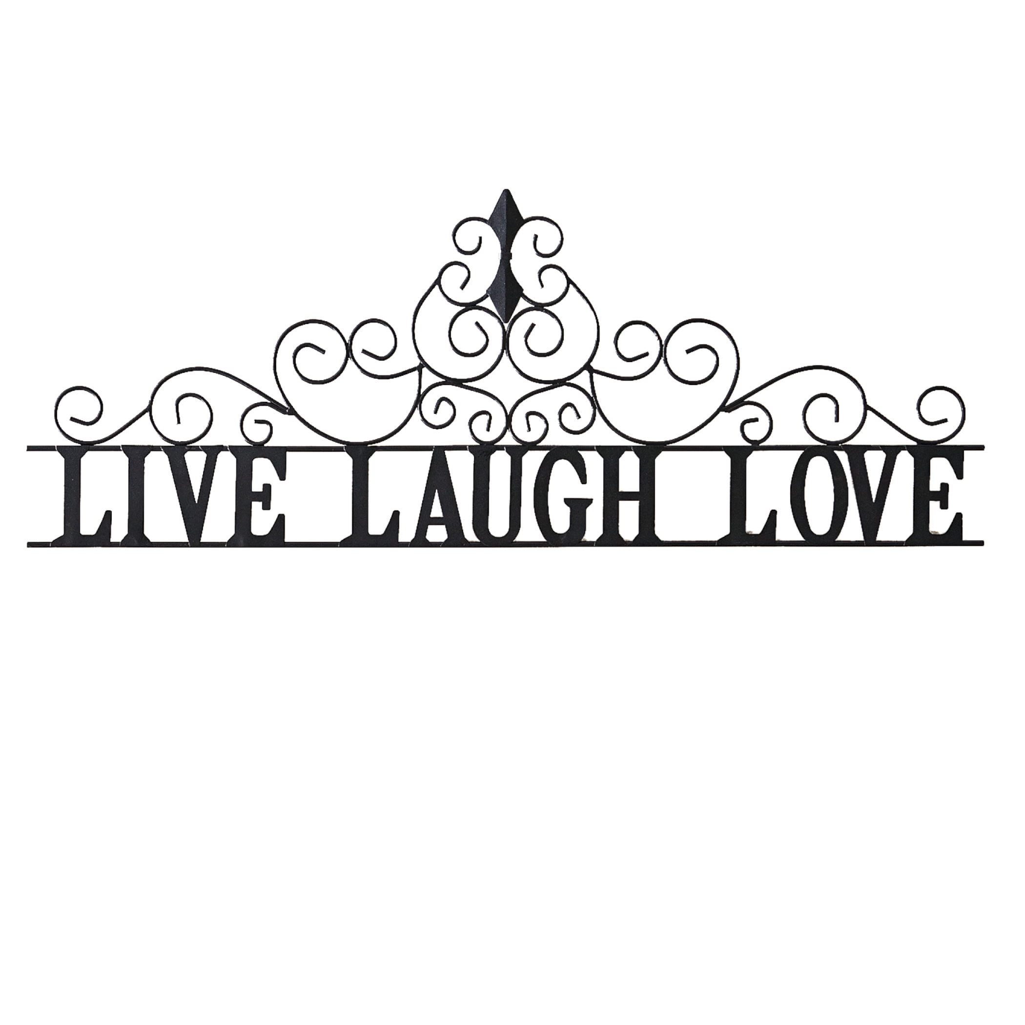 Live Love Laugh Small Version Black  Words Metal Wall Art Accents 