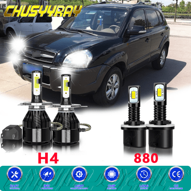 For Hyundai Tucson 2010-2013 4X Combo 9003 880 LED Headlight Fog Light Bulbs Kit