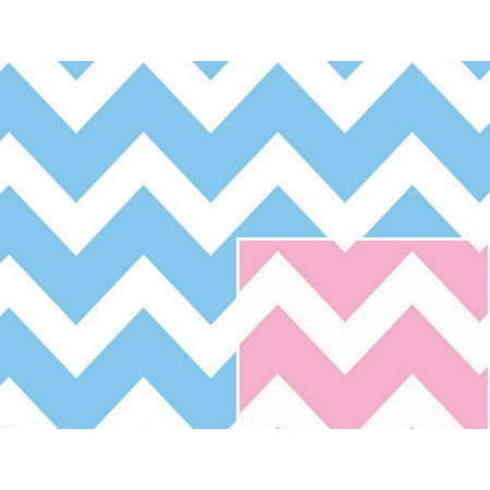 Pack of 1, Reversible Baby Chevron 24" x 833' Gift Wrap Full Ream (Reversible) for Holiday, Party, Kids' Birthday, Wedding & Special Occasion Packaging
