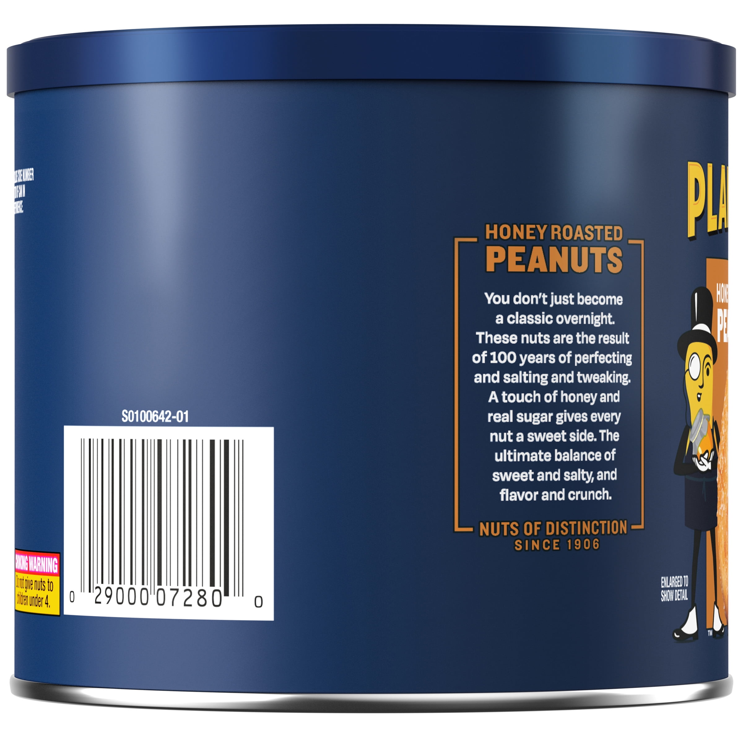 (3 pack) PLANTERS Honey Roasted Peanuts, Sweet and Salty Snacks, Plant Based Protein, 12 oz Canister