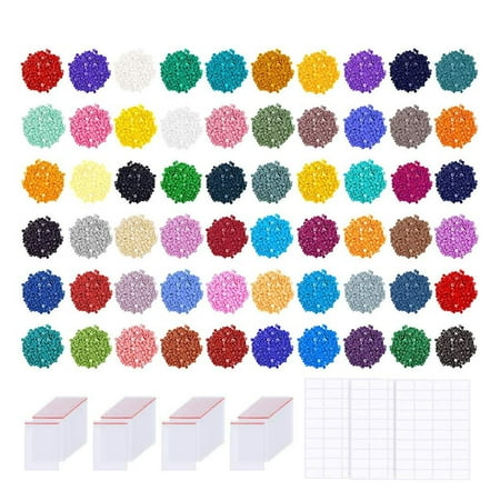 

Hemoton 1 Set / 122Pcs Full Rhinestone beads painting Tool Cube DMC 60 Colors Rhinestone Bag Set for DIY Home (60 Colors of Rhinestones + 60Pcs Bag + 2Pcs 40 Grids Blank Labels)