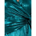 thumbnail image 6 of INSPIRE CHIC Women's Dress V Neck Sleeveless Ruffled Wrap Knot Waist Cocktail Party Maxi Dress M Peacock Blue, 6 of 7