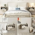 thumbnail image 5 of Vabches Modern Floating Nightstand Set of 2, Wall Mounted Bedside Table with Charging Station and Drawer for Bedroom, 5 of 6