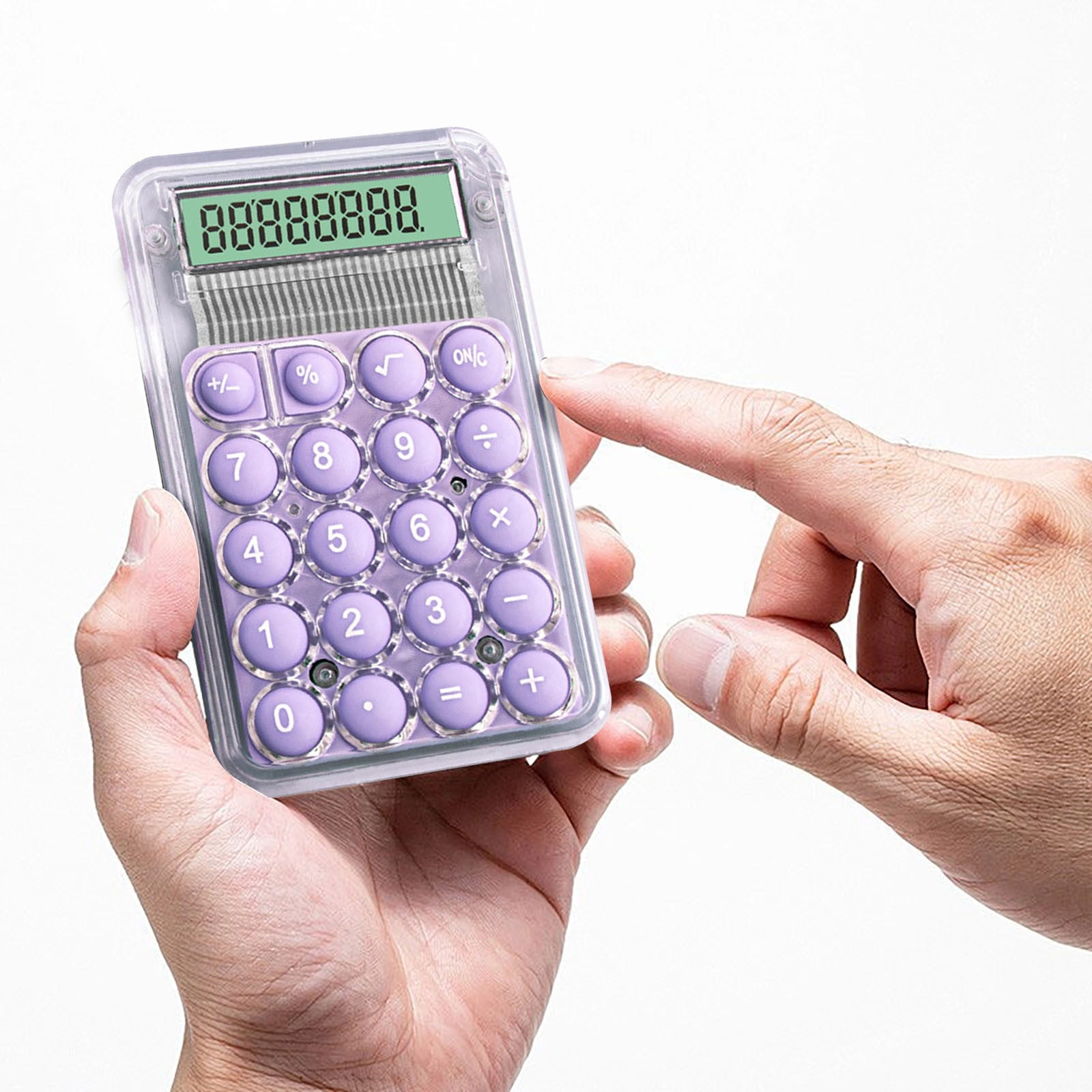 2-6Pcs 3x2 Inch Back-to-School Supplies Calculator Mechanical Switch Calculator Desktop 8 Digits - with Big Buttons LCD Display for School Home Office, Handheld Mechanical Calculator for Students