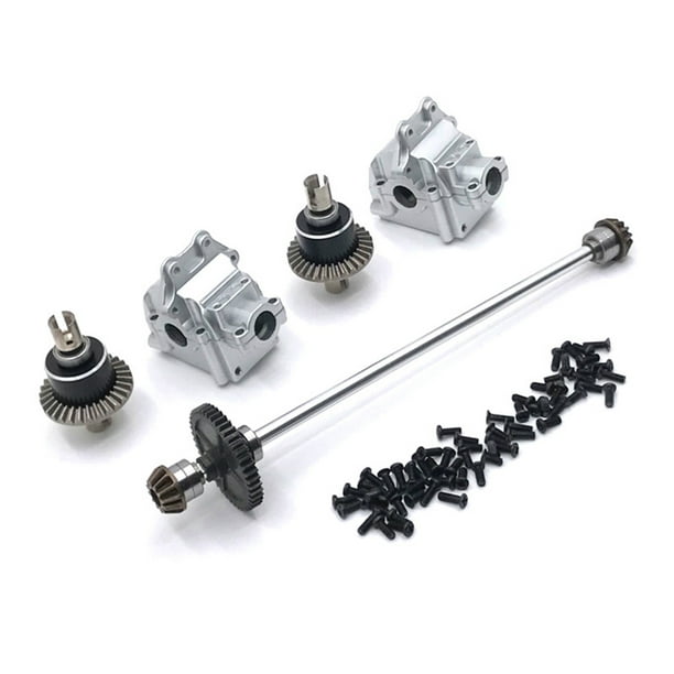 Vogacara 1/14 RC coche caja de cambios Metal diferencial automóvil reemplazo de pieza Kit de reparación reemplazo para WLtoys 144010 144001 144002 Kits de construcción modelo Plata Vogacara FN010452-06