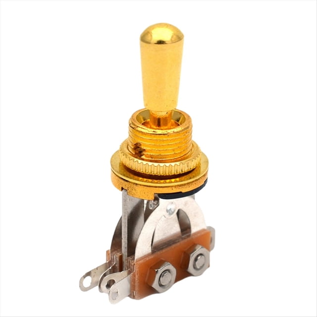 Interruptor de Palanca de 3 Vías para Guitarra Eléctrica, Compatible con Amplificadores de Guitarra con Cabezal Vibratorio Abierto, Dorado.