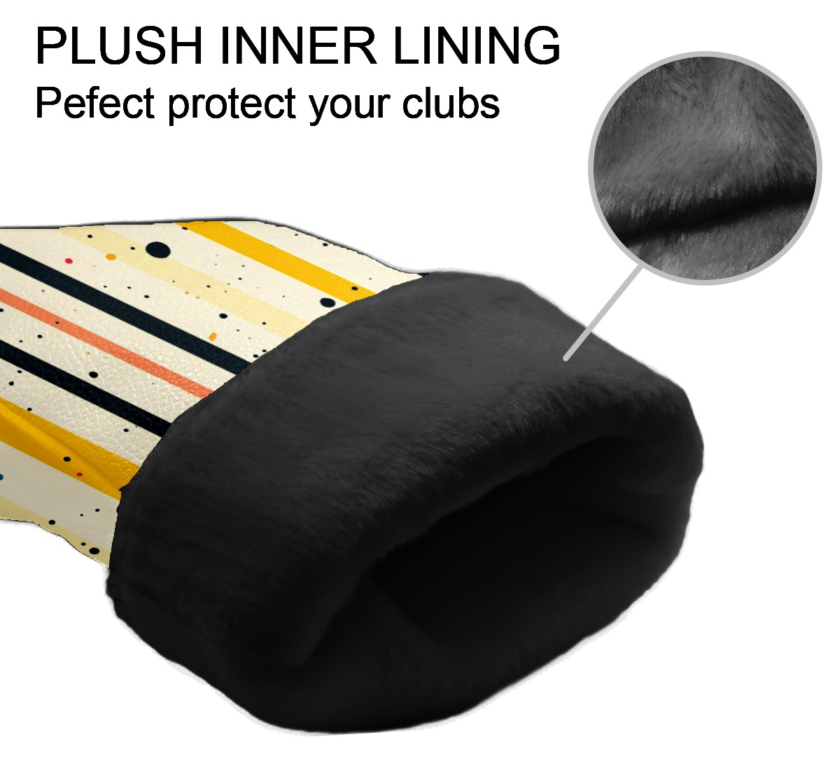 Golf Club Covers PU Leather Waterproof Head Covers for Fairway Woods Hybrids Colorful Polka Dots
