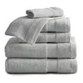 thumbnail image 2 of Market & Place 100% Cotton Ribbed 6-Piece Bath Towel Set, Light Grey, 2 of 6