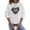 White, variant on mihongmao Valentine Tops for Women Long Sleeve Crewneck Ladies' Casual Valentine's Day Printed Long Sleeved Round Neck Top/shirt Red M