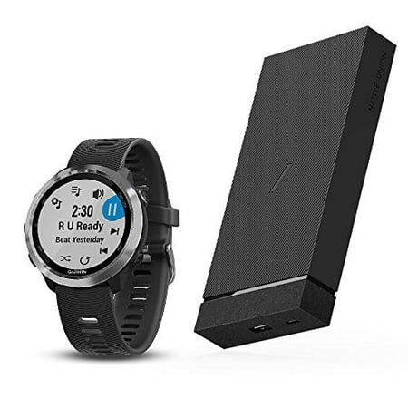 Garmin Forerunner 645 Music, GPS Running Watch with Pay Contactless Payments, Wrist-Based Heart Rate and Music, Black, 1.2" + Jump+ 12,000mAh Wireless Power Bank with USB-A to USB-C Charging Cable