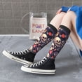 thumbnail image 5 of Naloa Skull record rock Thigh High Socks Extra Long Stretchy Sock Women Over Knee High Opaque Stocking Daily Wear, 5 of 6