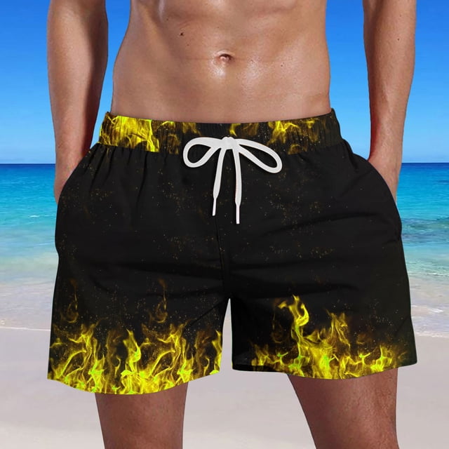 Weiqiqre Mens Gym Shorts Swim Trunks Hawaiian Bathing Mesh Lining Suit Swimsuits Beach Shorts with Pockets