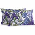 thumbnail image 2 of Lumbar Pillow Covers 20x12 Inch Set of 2, Spring Flowers Waterproof Outdoor Pillow Covers, Purple Hydrangea Orchid Floral Country Decorative Cushion Pillowcases for Couch, Sofa, Bed, Garden, Patio, 2 of 9