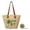 Beige, variant on 2-Piece Woven Round Tote and Sun Hat Set for Women Beach Boho