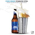 thumbnail image 4 of 5 Pieces Stainless Steel Drinking Cup, Stackable, Brushed Metal Drinking Glasses, Chilling Beer Glasses, for Travel, Camping - 350ML, 4 of 5