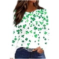 thumbnail image 2 of Babysbule 3/4 Sleeve St. Patrick's Day Printed Thin Button-Down V-neck Blouse & Top, Women's, 2 of 8