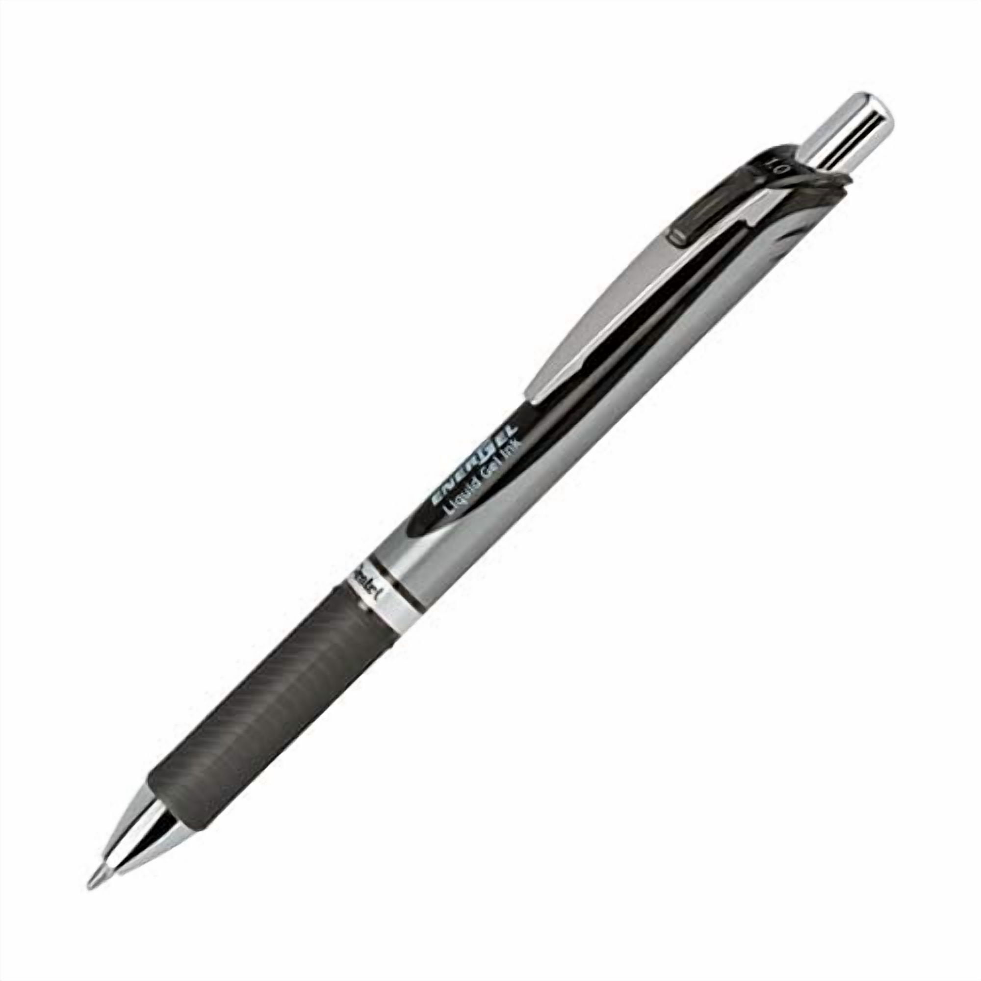 EnerGel RTX Retractable Liquid Gel Pen, Bold Line, Metal Tip, Black Ink, 12 Count