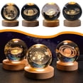 thumbnail image 1 of Estbridge Model of Galaxy Crystal Ball  with Led Lamp Stand  Planets Glass Ball  Solar System Sphere, 1 of 2
