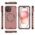 thumbnail image 3 of Allytech Case for iPhone 13, Non-Yellowing Anti-Scratch Slim Thin Translucent Honeycomb Heat Dissipation Dual-Layer Drop Protection Bumper Case Cover Compatible with MagSafe, Red, 3 of 9