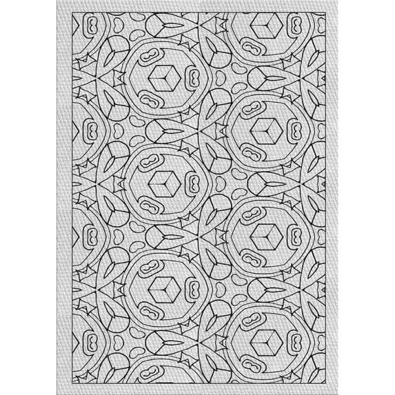 Ahgly Company Machine Washable Indoor Rectangle Transitional White Smoke Area Rugs, 5' x 7'